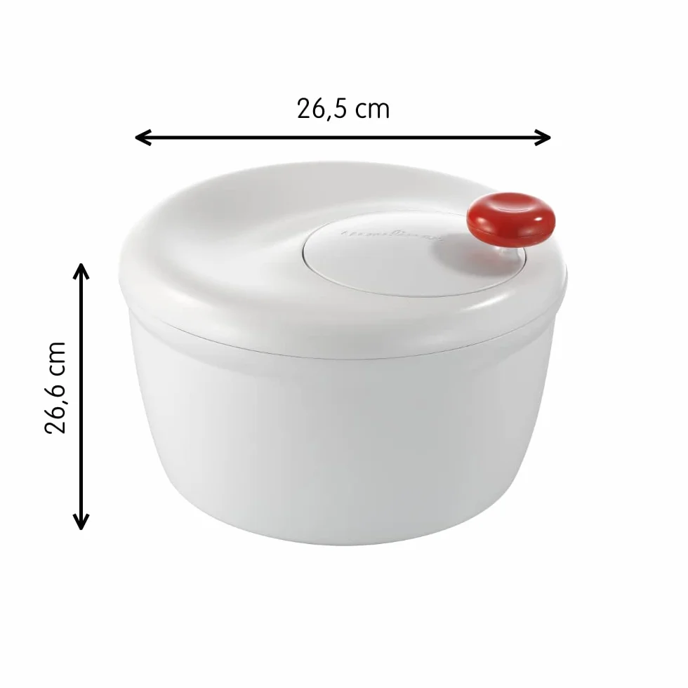 Moulinex Escurridor K10101 Escurridor para ensaladas y verduras con manivela, diseño Innovador con rejilla de evacuación de agua y bol-ensaladera, eficaz y fácil de usar con el asa de tirar