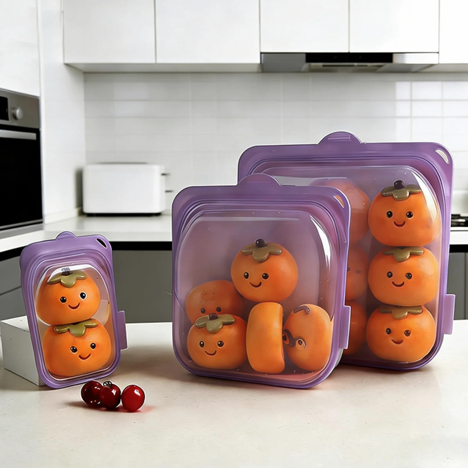 Bolsas Reutilizables para Congelador 3 Bolsas de Silicona para Snacks | Bolsas herméticas para alimentos para preparación de comidas, almuerzo, , carne, queso, verduras,