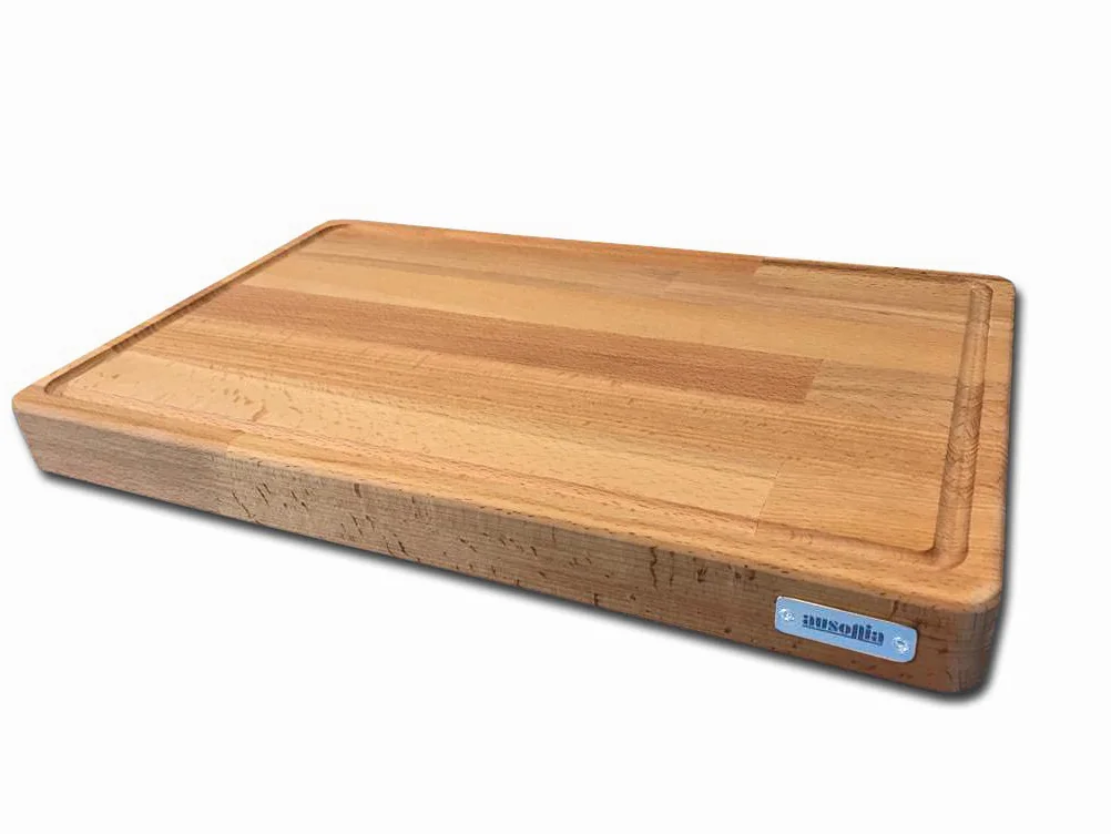 AUSONIA - 66440 TABLA DE CORTAR DE MADERA DE HAYA 40x25x4 CON PIES DE CAUCHO