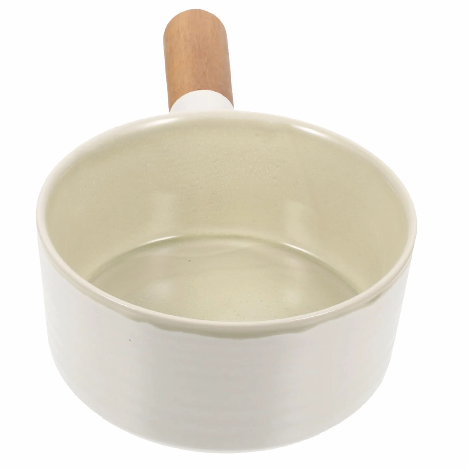 Cabilock Tazón de Sopa Grande de Cerámica Asa de Madera Anti-escaldaduras para Servir Ensaladas o Postres Cocina o Mesa Familiar de Cerámica