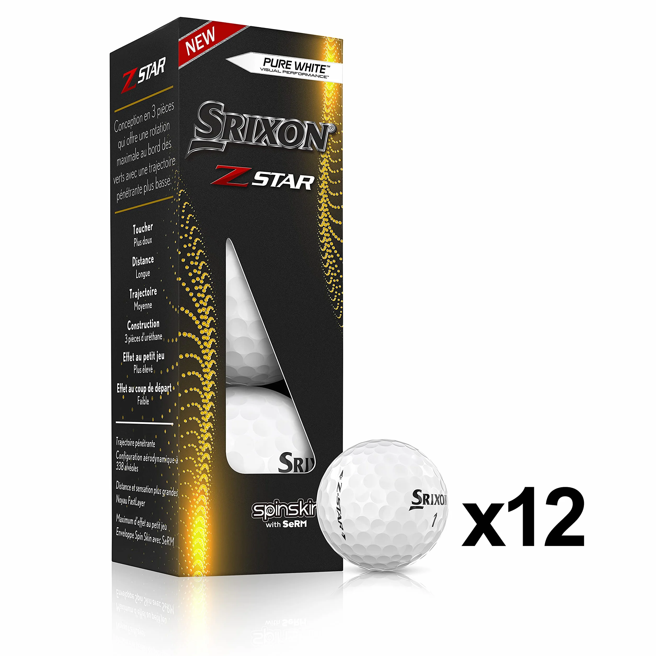 Srixon Z Star 7 Tour White 4 piezas Uretano bolas de golf docena