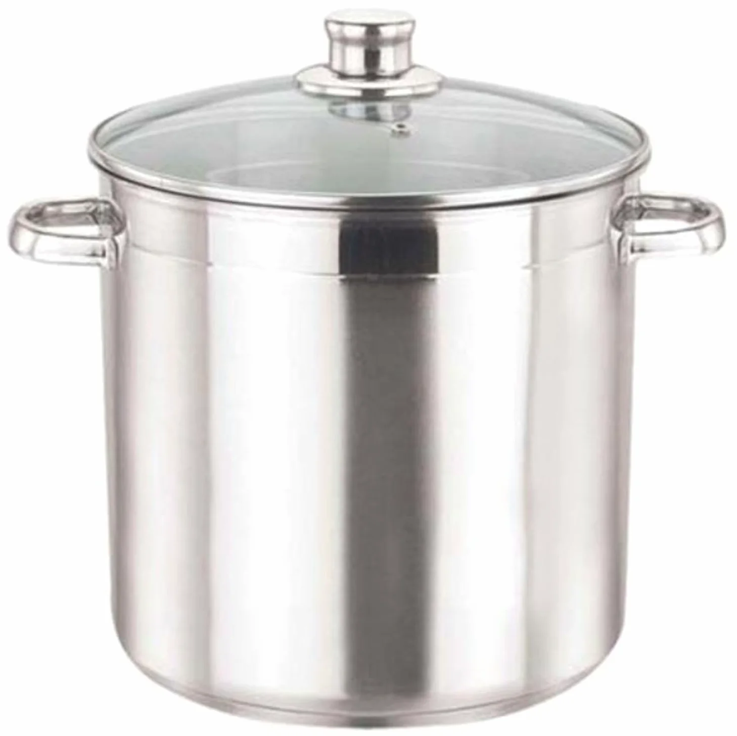 Olla de acero inoxidable con tapa de cristal, 10 L