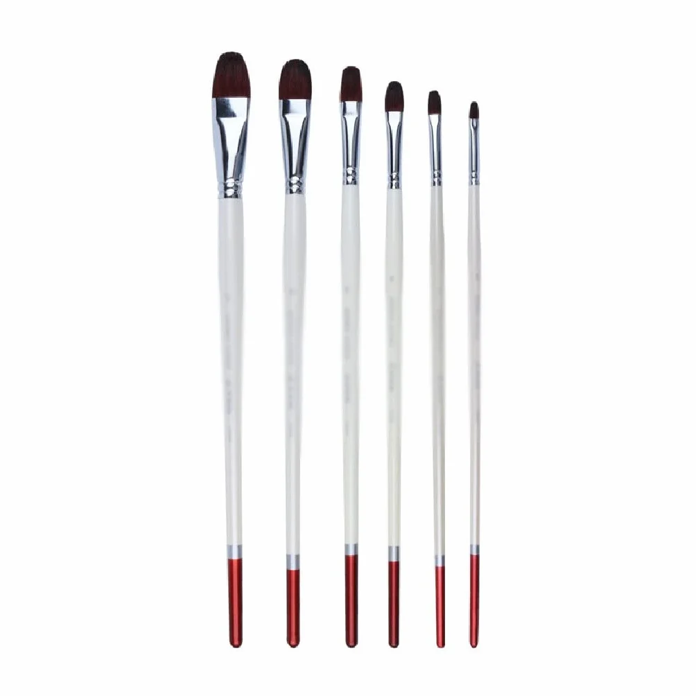 Pinceles, Juego de 6 Pinceles para Pintura artística sobre Lienzo, acrílico, óleo, Acuarela.