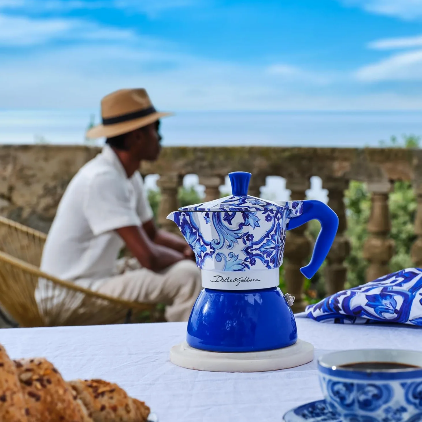 Bialetti Dolce & Gabbana Mocinduction Blue Mediterraneo 4 tazas de inducción (cafetera, café expreso)