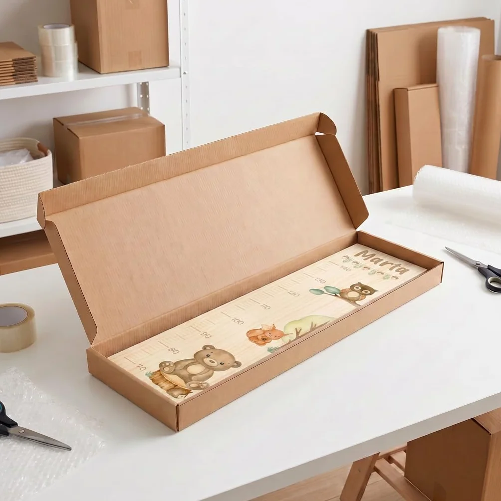 Medidor de Altura Infantil de Madera Personalizado con Nombre – Decoración habitación Infantil en Pino Natural – Regalo Original para Niños