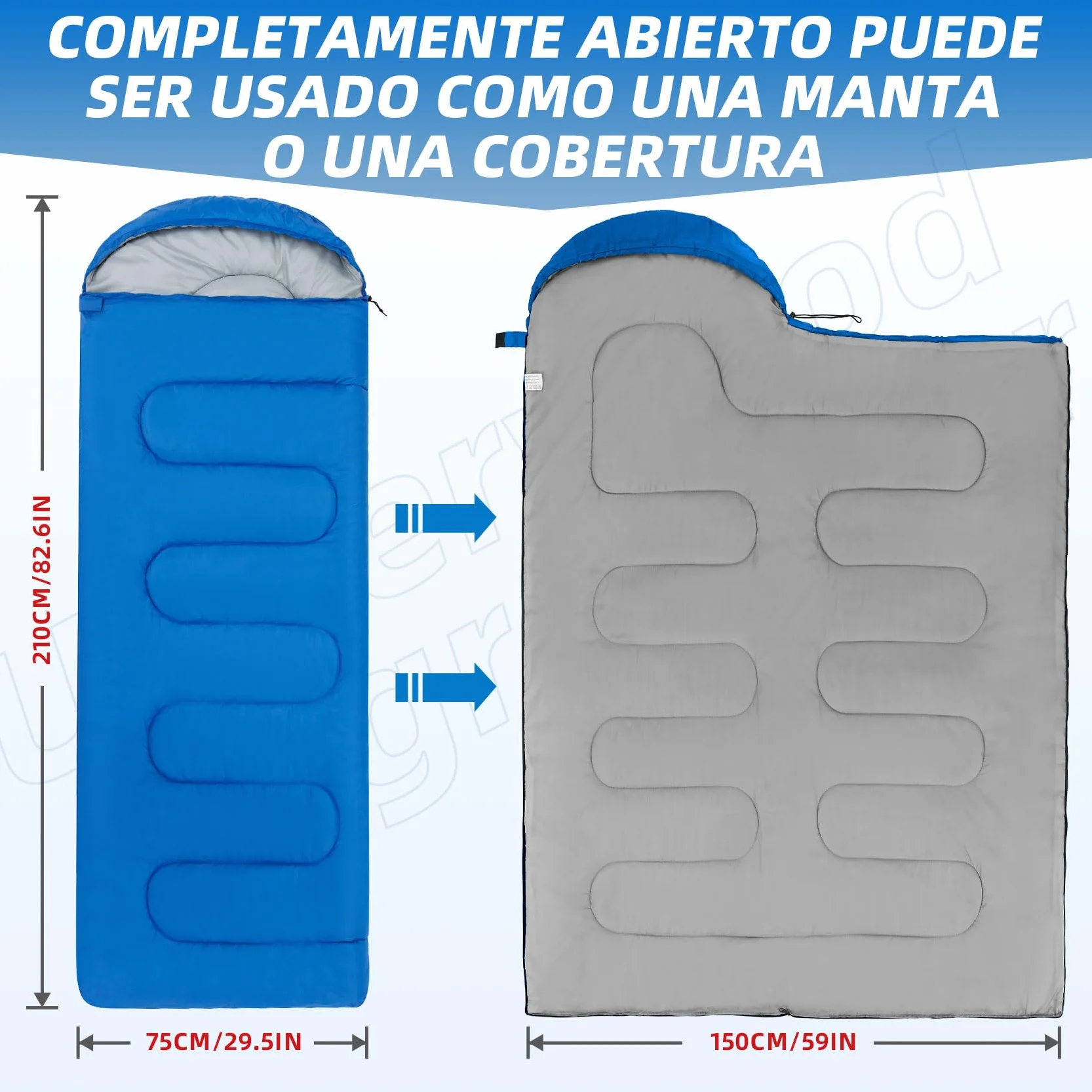 Saco de Dormir Ultraligero 3 Estaciones para Clima Frío, Compacto para Adultos y Niños