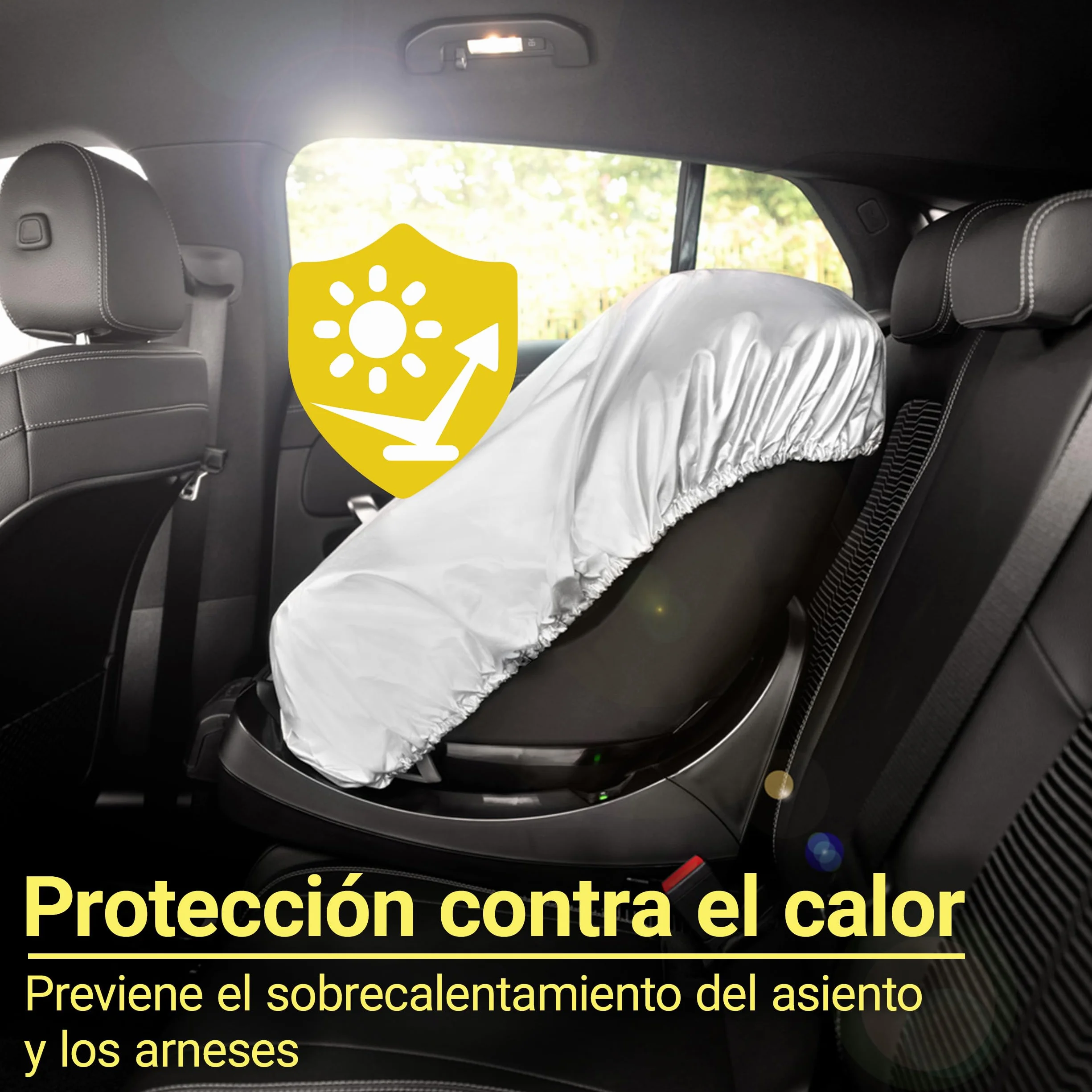 Zamboo Funda Silla Coche Bebe Universal - Protector Térmico Compatible con Maxi-Cosi - Cybex - Chicco y Sillas a Contramarcha y Asientos Infantiles de Grupo 0 1 2 3 - Bolsa Incluida - Plateado