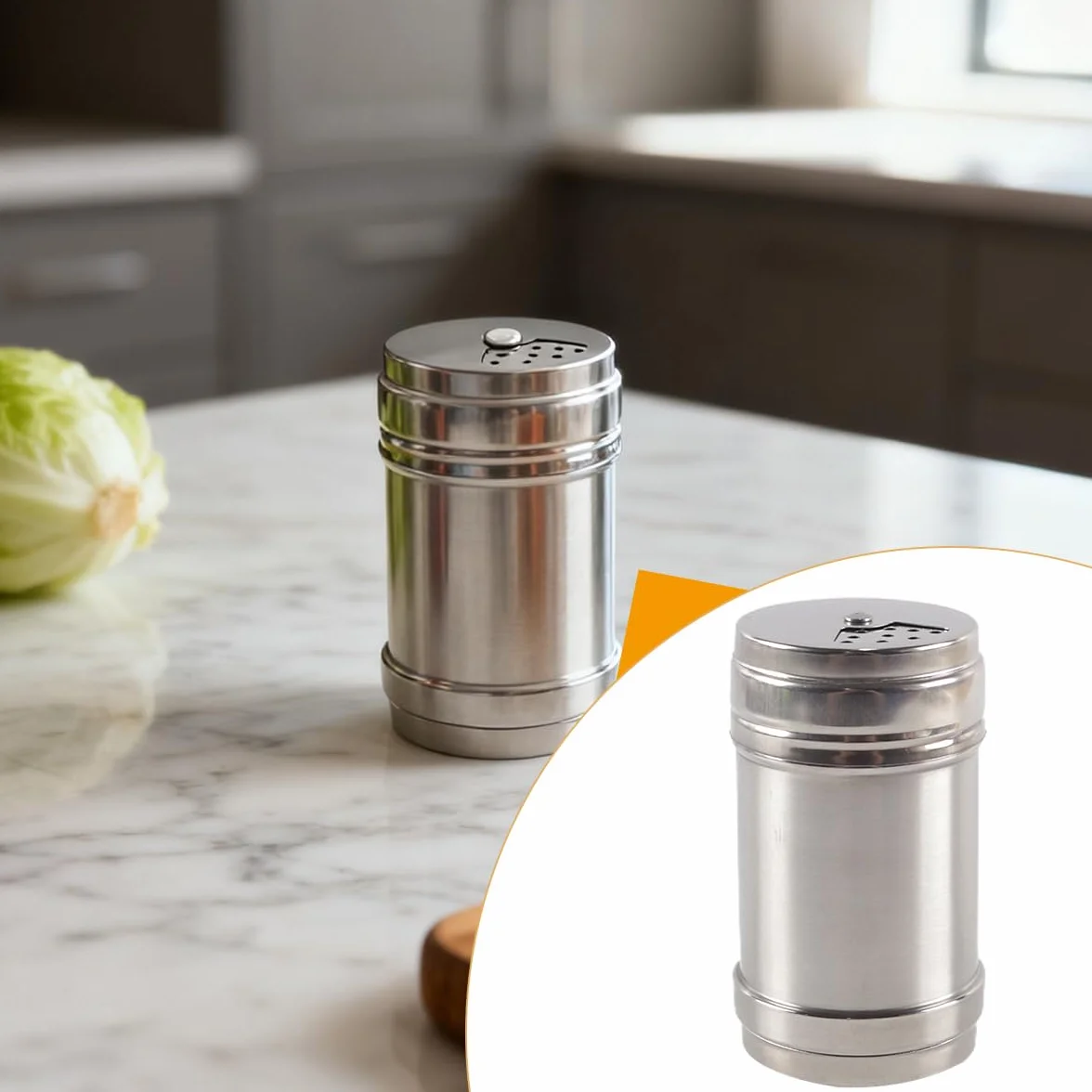 Juego de especias de acero inoxidable, tarro de condimentos con tapa ajustable para sal, pimienta y hierbas, recipientes pequeños y medianos para especias de cocina.