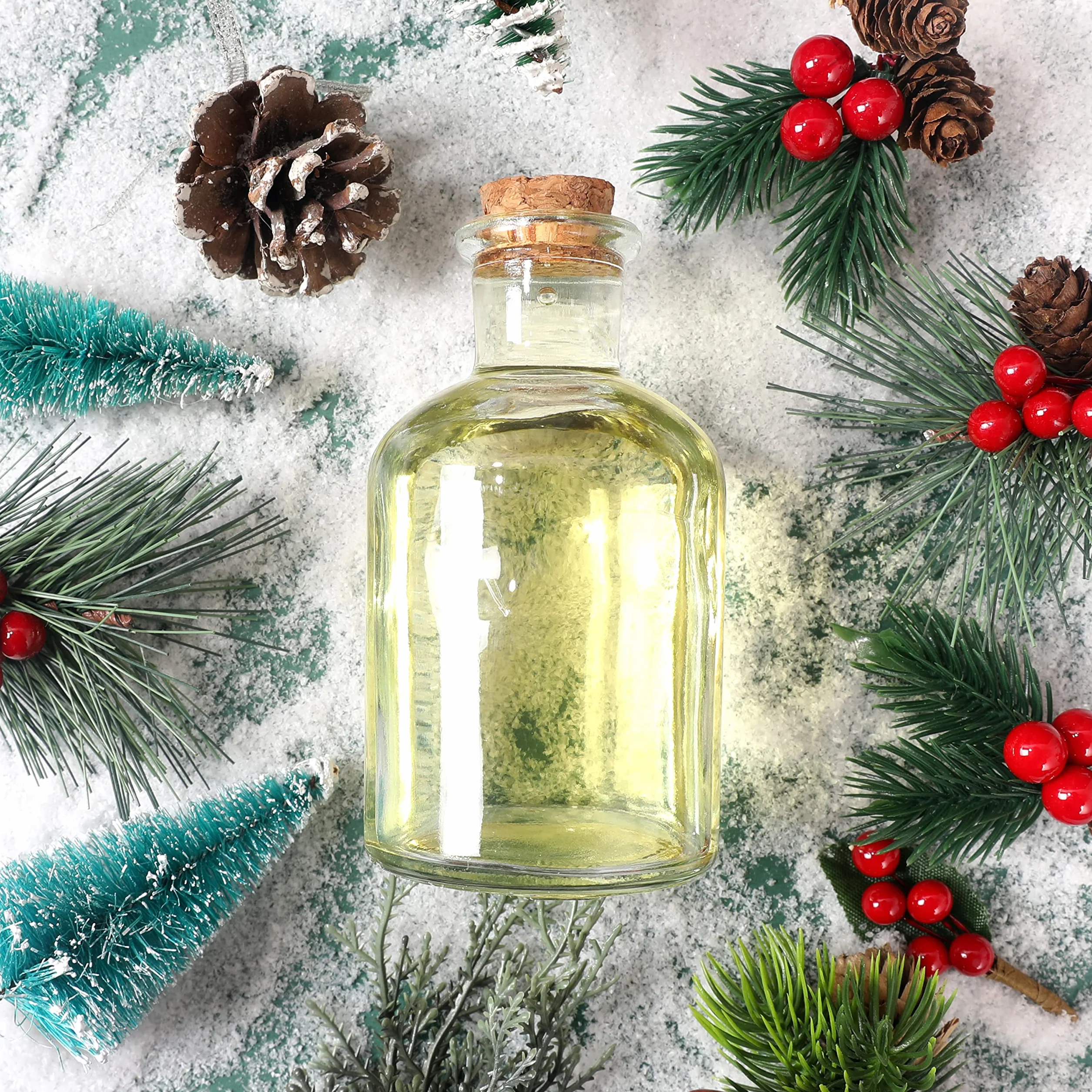 Magic Season Botellas Decorativas de Vidrio - Botellas Redondas de 150 ml (2 Unidades)