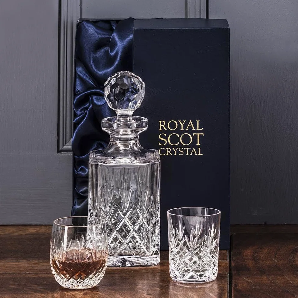 Juego de vasos grandes de whisky Edimburgh de Royal Scot Crystal, 325 ml, 2 unidades