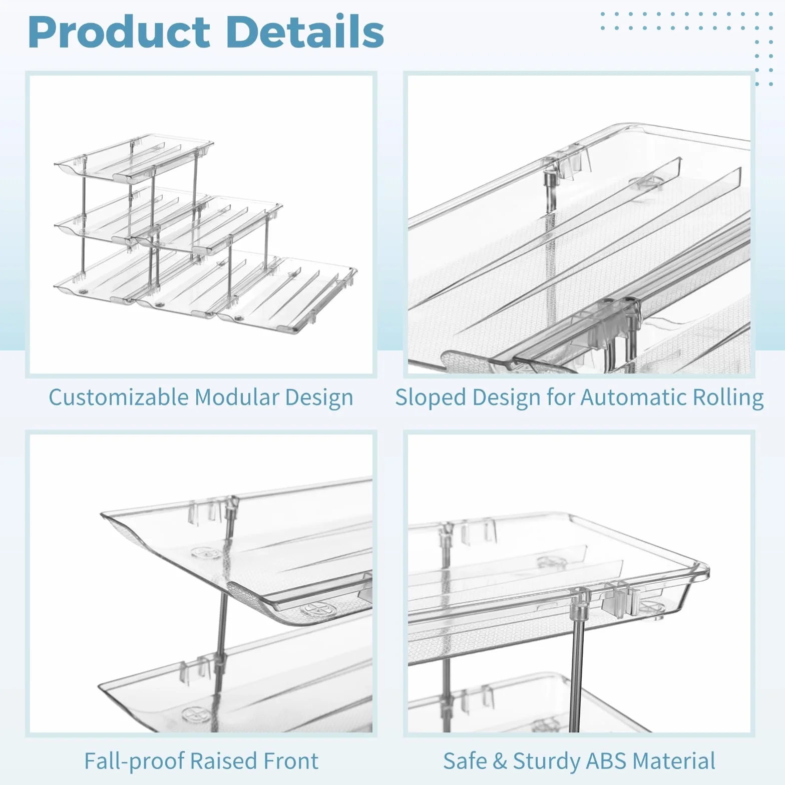 Soporte para latas, configuración modular flexible, estante de almacenamiento transparente de 3 niveles, dispensador de latas transparente, fácil instalación, organizador apilable de latas de cerveza