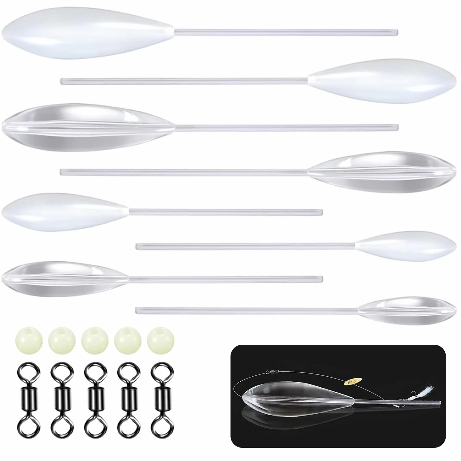 8 Piezas Flotador Pesca Boyas Bombetas Trucha Hundimiento Mar Juego
