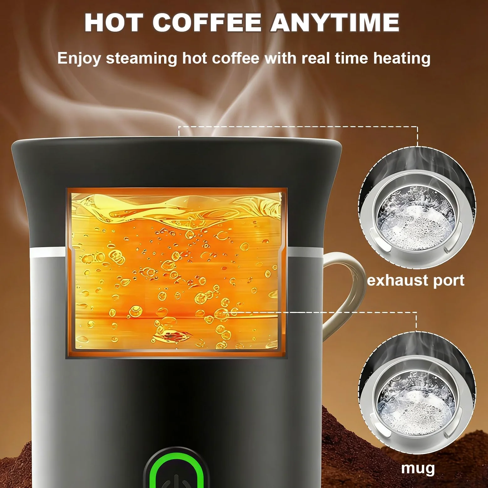 Cafetera eléctrica portátil 3 en 1 con batería de 7500 mAh, calentamiento rápido en 5 minutos, ideal para camping y viajes