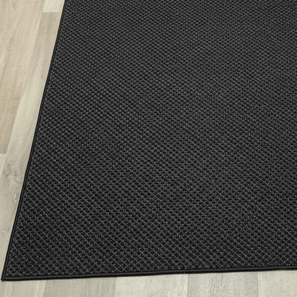 Alfombra Veleta Negra de bucles Grandes – Robusta y Elegante para Cualquier Estancia – 9 tamaños y 5 Fondos Disponibles – 13 mm Grosor – Base Fieltro – Uso doméstico y Comercial- 100x150 cm-f. Negro