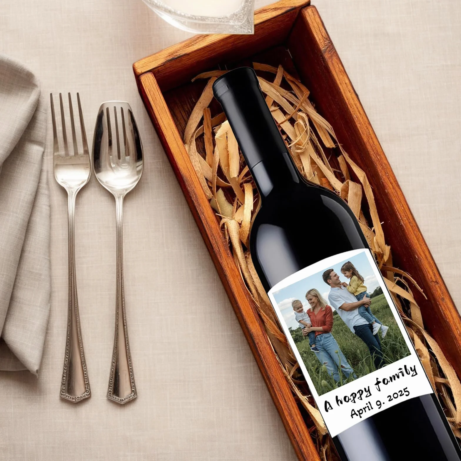 Etiquetas personalizadas para botellas de vino para tradiciones familiares | Pegatinas de reunión anual