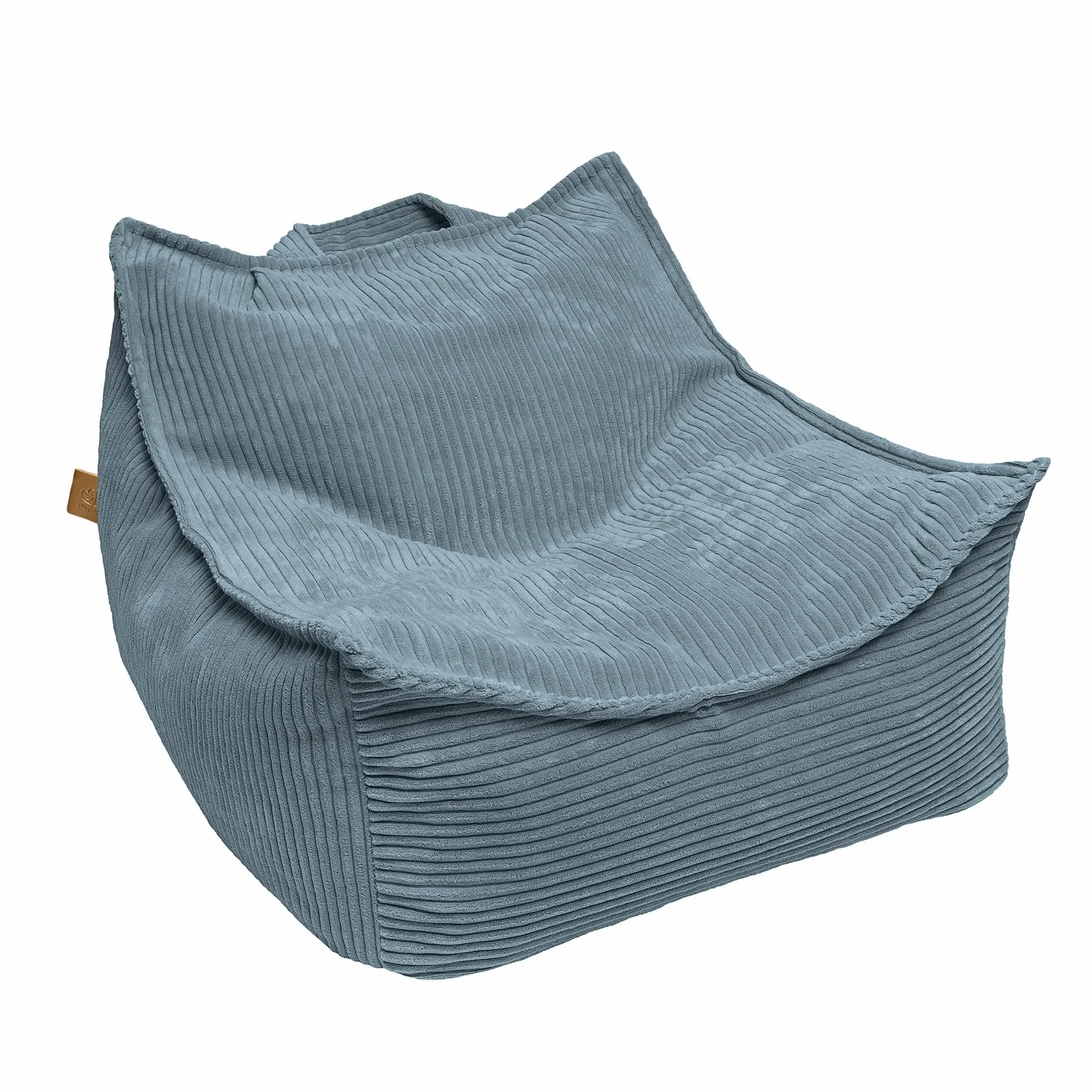 MEOWBABY Puff Cuadrado para Niños, Beanbag, Estética Pana, Turquesa