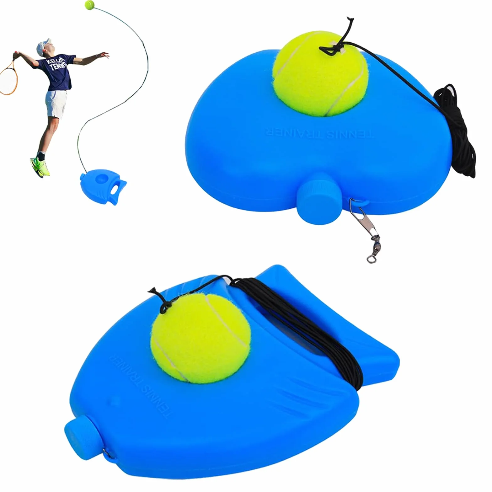 2Pcs Entrenador de Tenis de Mesa Entrenamiento Tenis con Cuerda Elástica de Goma Herramienta Práctica Pelota autopráctica de Tenis para Entrenamiento Niños Adultos Jugador