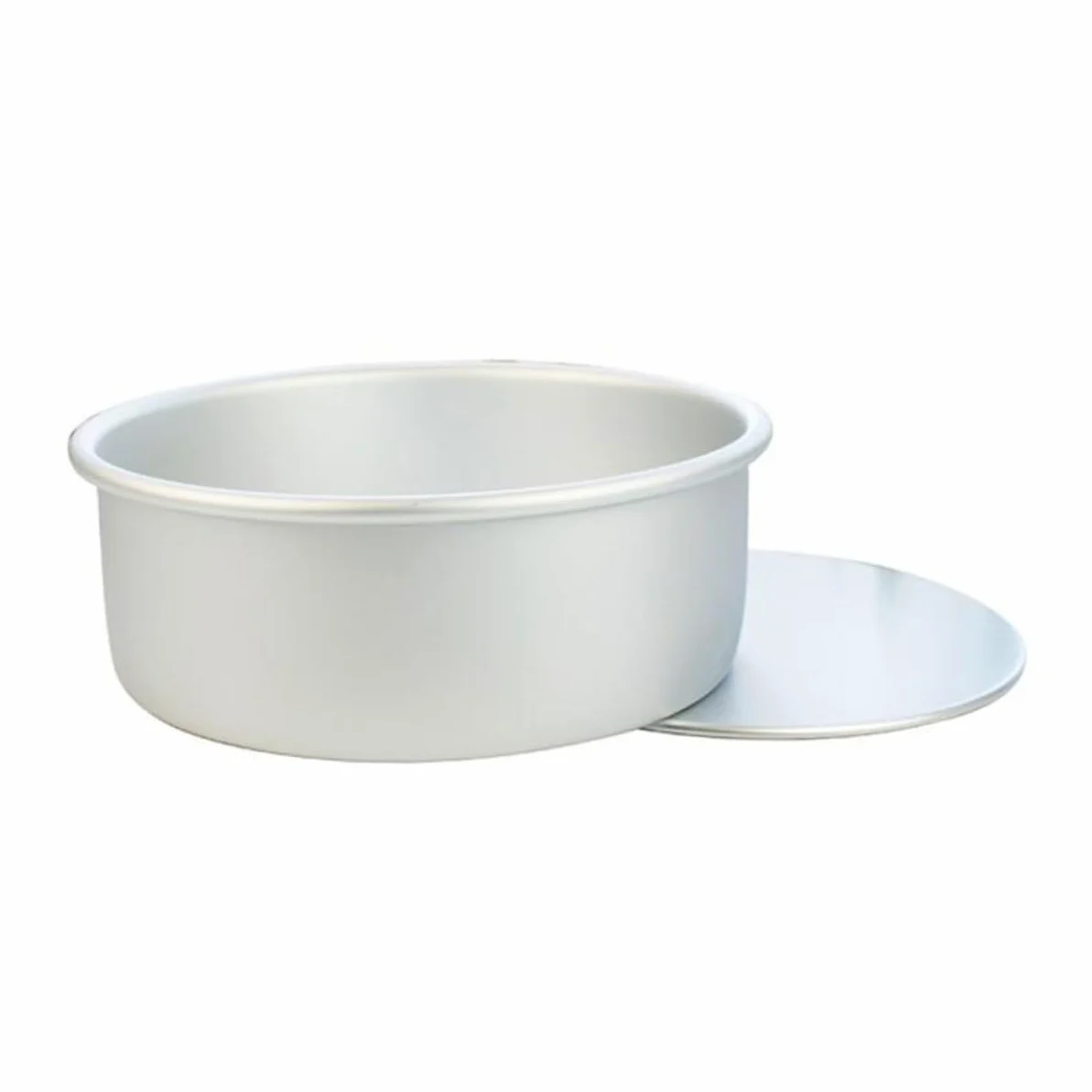 Molde Redondo para Pastel de Aleación de Aluminio 6 Pulgadas 4 Piezas | Fondo Extraíble, Superficie Lisa, Antiadherente, Plata, para Capas y Pudín