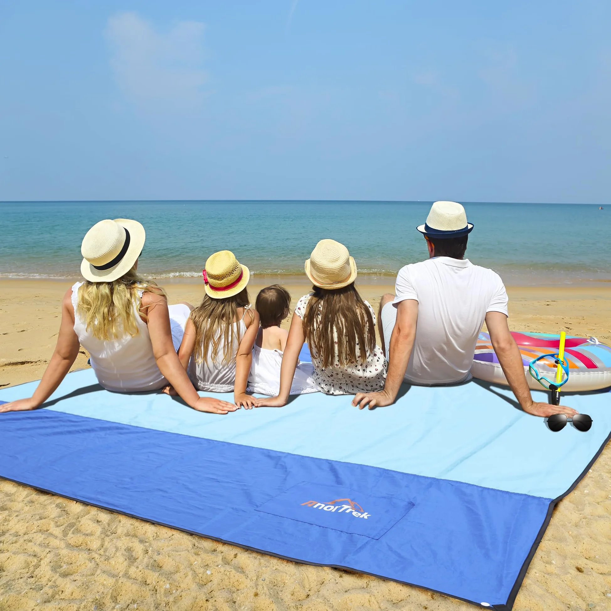 AnorTrek Toalla de Playa Impermeable Extra Grande 200 x 200 cm Secado rápido