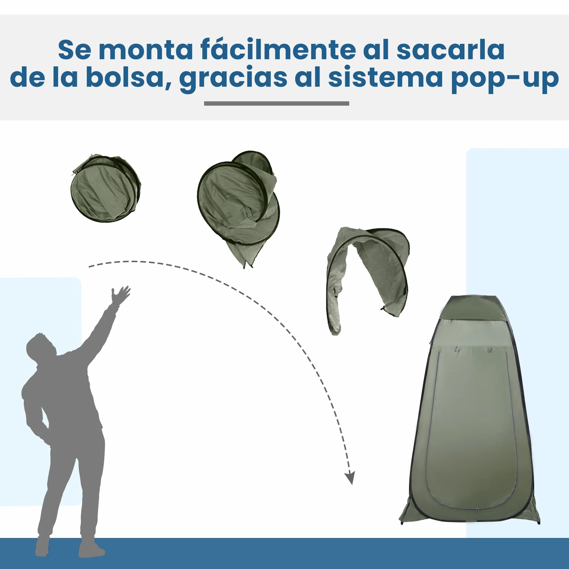 Outsunny Carpa Vestidor Plegable Portátil 120x120x190 cm con Funda