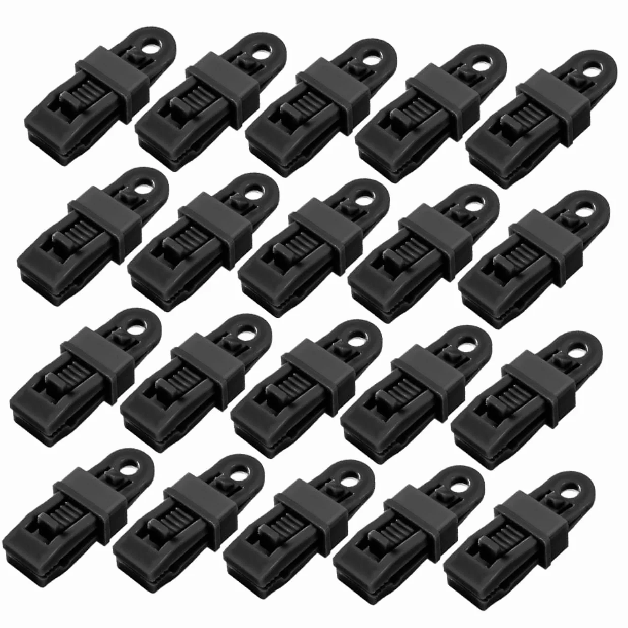 Abrazaderas para Carpas y Toldos UPKOCH, 30 Piezas, PP Negro, para Camping y Pesca