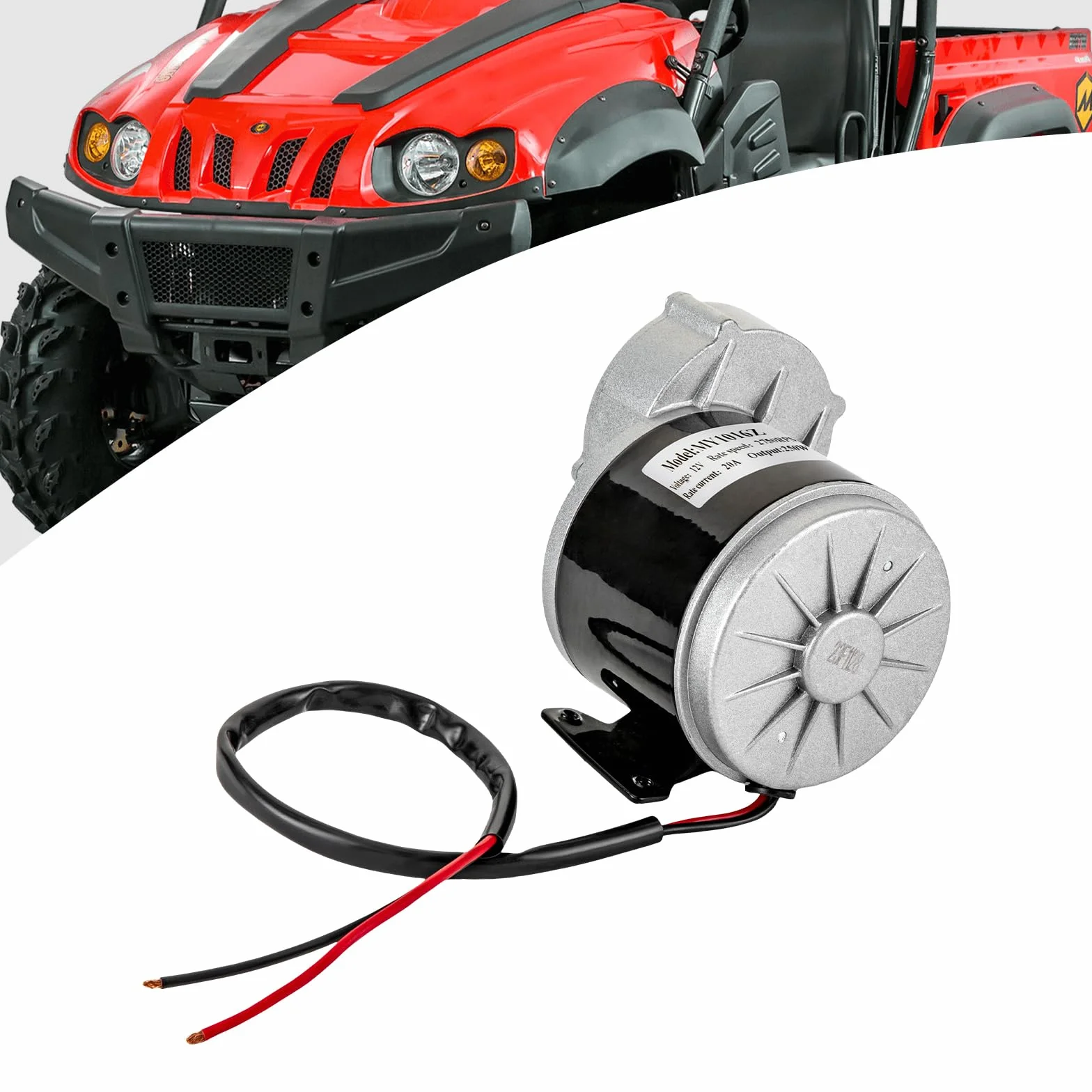 Motor de Corriente Continua Cepillado 12V Motor Eléctrico de Engranaje para Bicicleta Kart