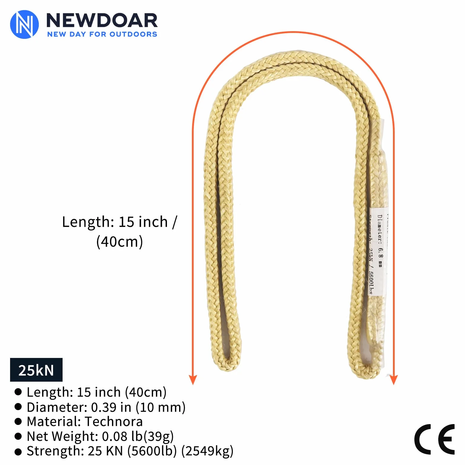 Enganche de fricción trenzado 100% Kevlar 5620 MBS cuerda de arborista Prusik resistente a la abrasión llama hamacas de rescate alta resistencia