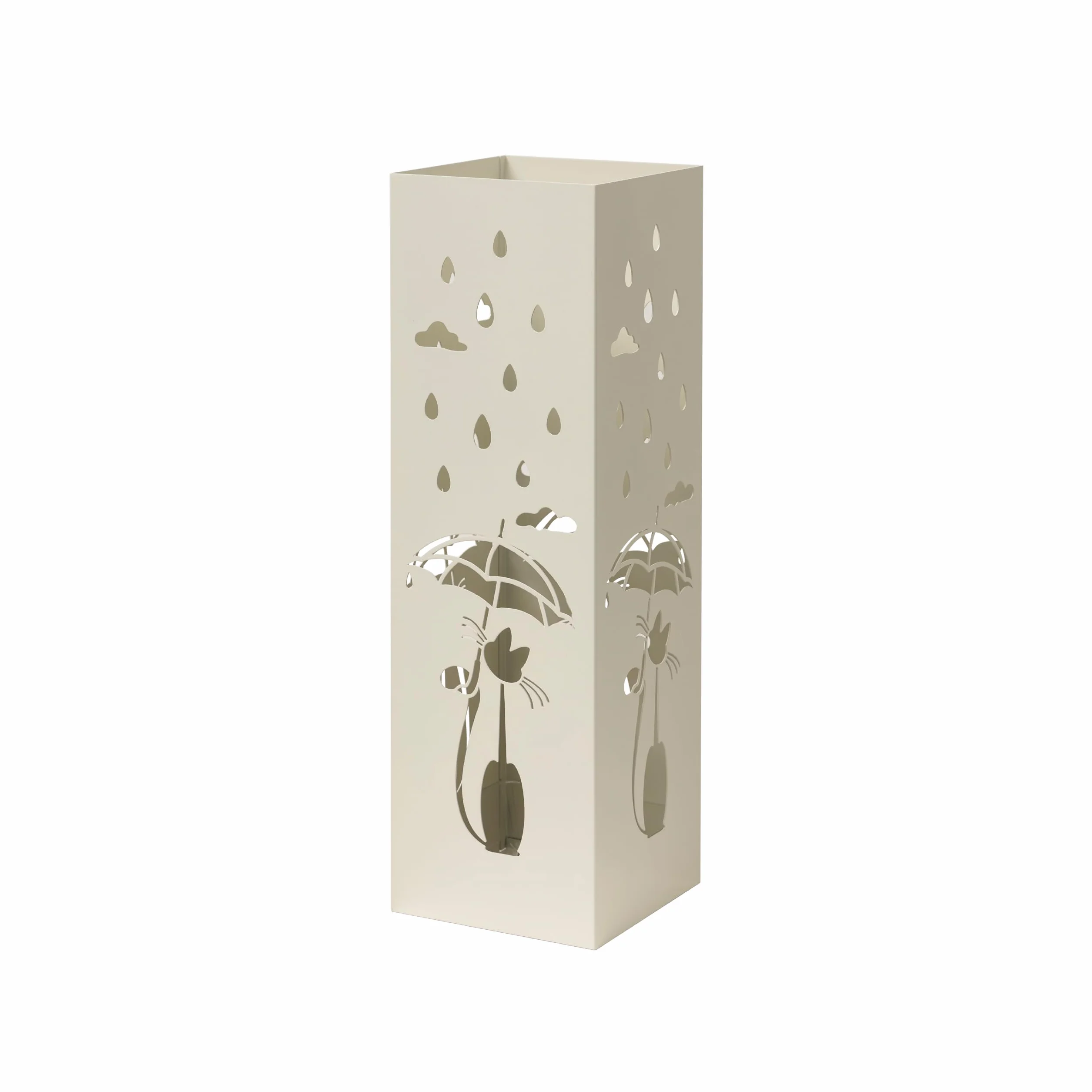 Baroni Home Paragüero Moderno Gato Tallado Lluvia 15,5x15x49 cm Blanco