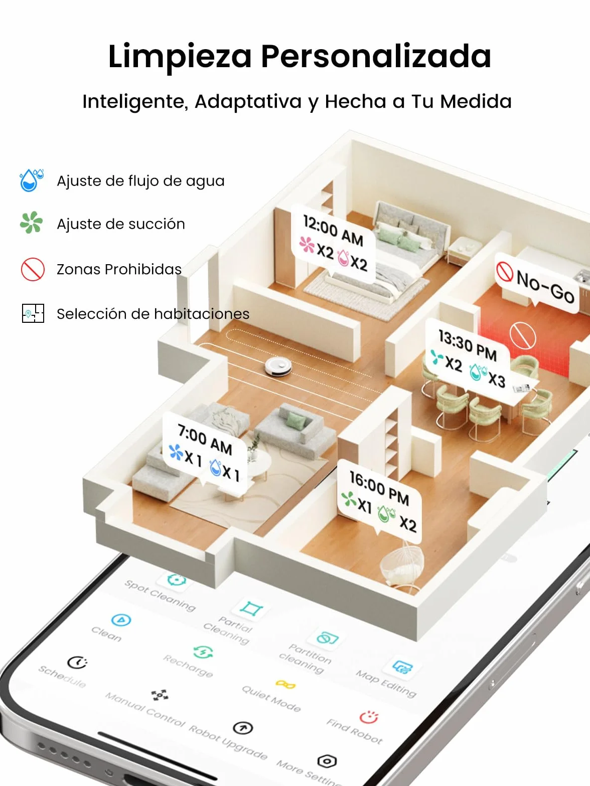 Lefant M2 Plus Robot Aspirador y Fregasuelos, 6000Pa Suction, 140min, Mapeo Inteligente con Base Autovaciado, Navegación LiDar dToF, Ideal para Limpiar Alfombras, Pisos Duros y Pelo Mascotas, Blanco