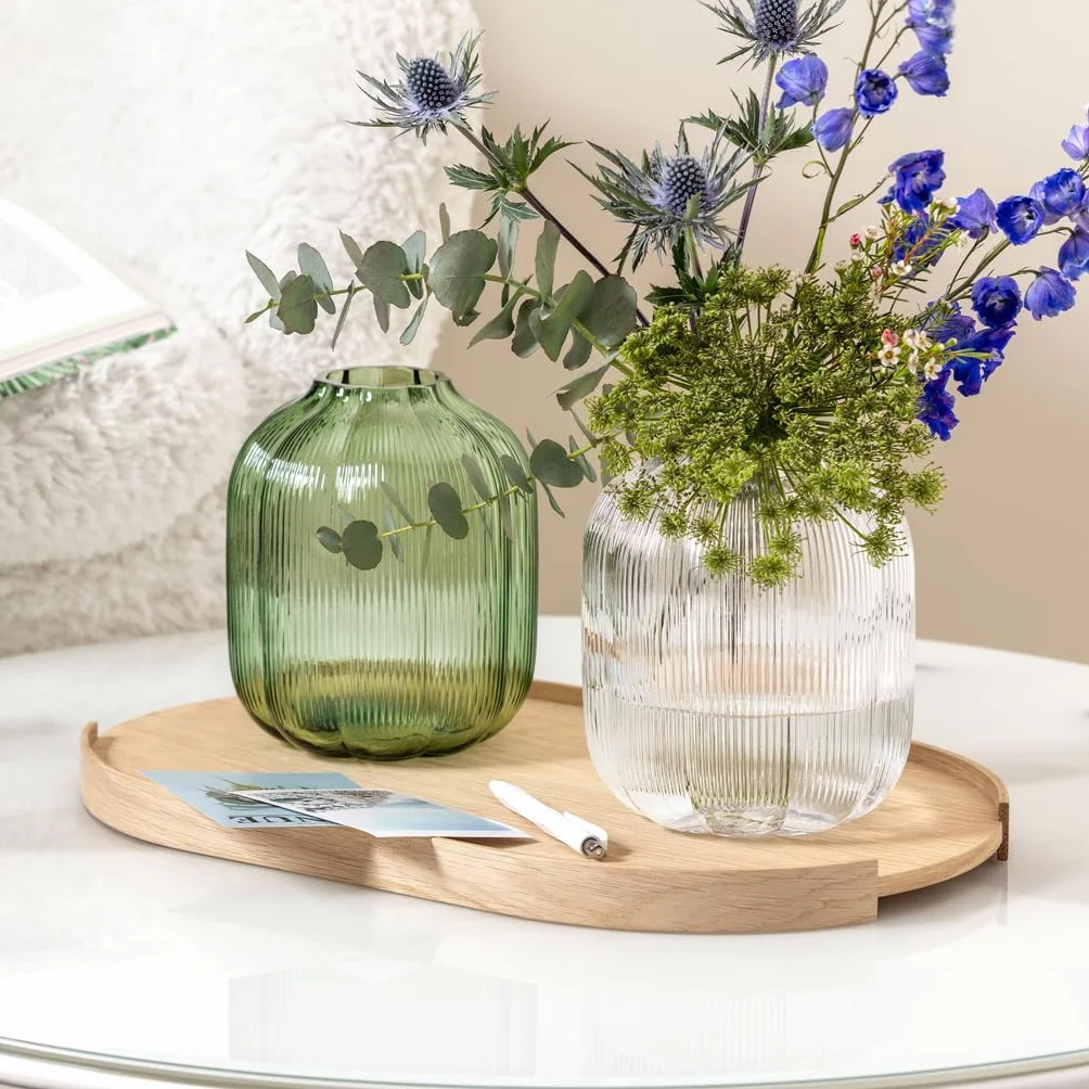 Villeroy & Boch - Fleur, jarrón Decorativo Transparente de 19 cm, inspiración Floral, jarrón de Mesa Apto para lavavajillas, Hecho a Mano de Vidrio soplado, artículos de decoración para el hogar