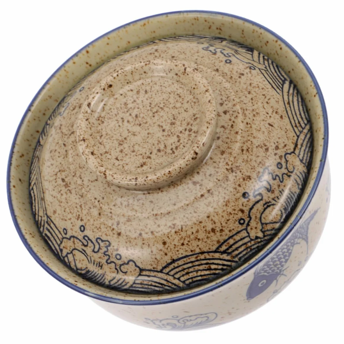 Tazón de Ramen Japonés con Tapa de Cerámica, Diseño Simple y Superficie Lisa, Fácil de Limpiar, Adecuado para Servir Sopa y Fideos en Casa