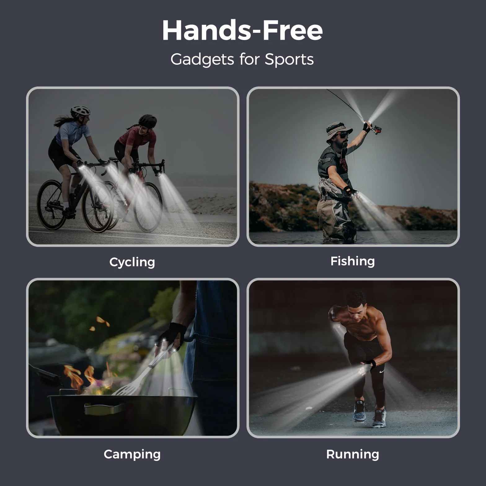 WELKIN Guantes LED Recargables Manos Libres Pesca