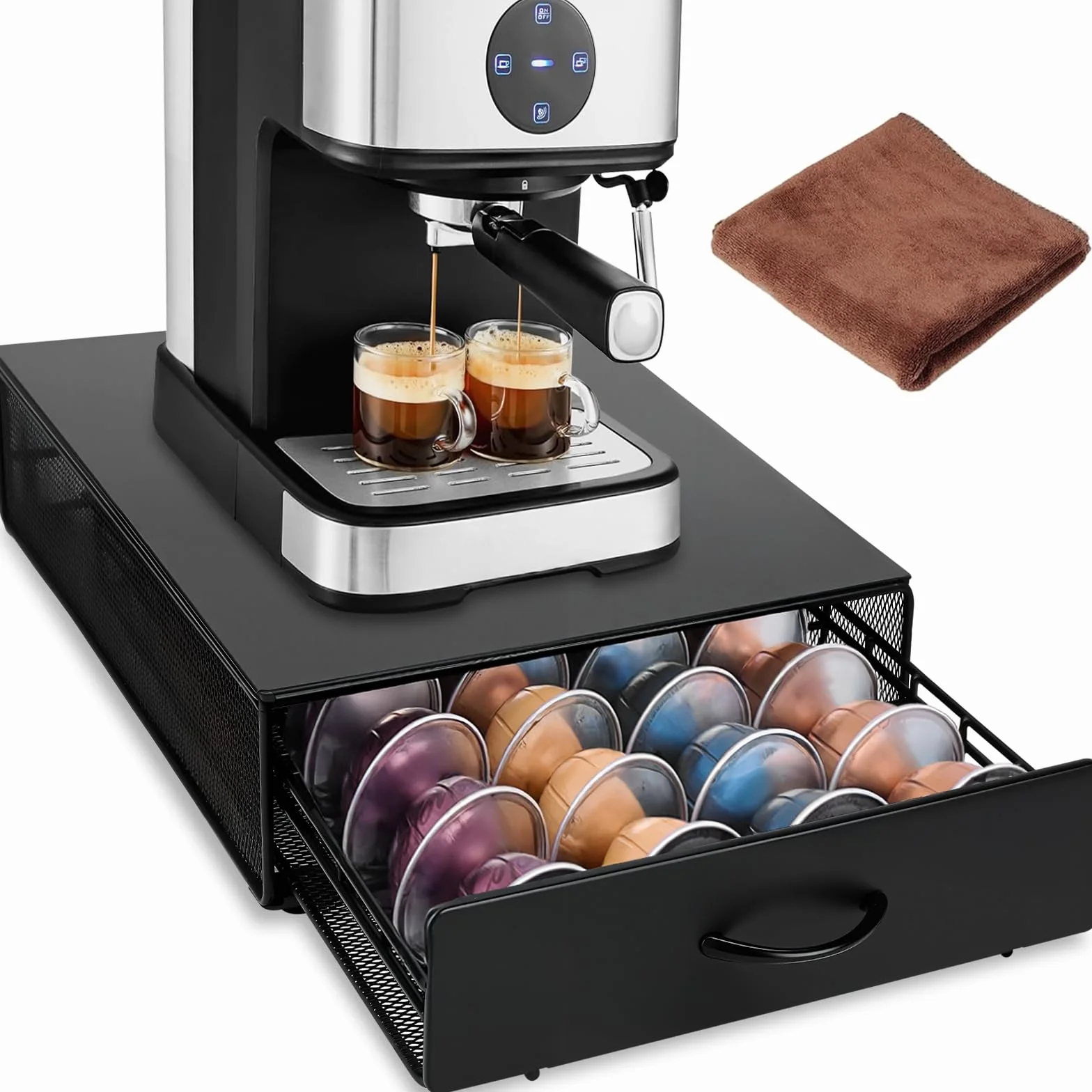JOYBOY Soporte para Cápsulas de Café,Soporte Organizador,Dispensador Capsulas Compatible,Cajón para Almacenar Cápsulas,Soportes para Cápsulas de Café para 40 Cápsulas Vertuoline