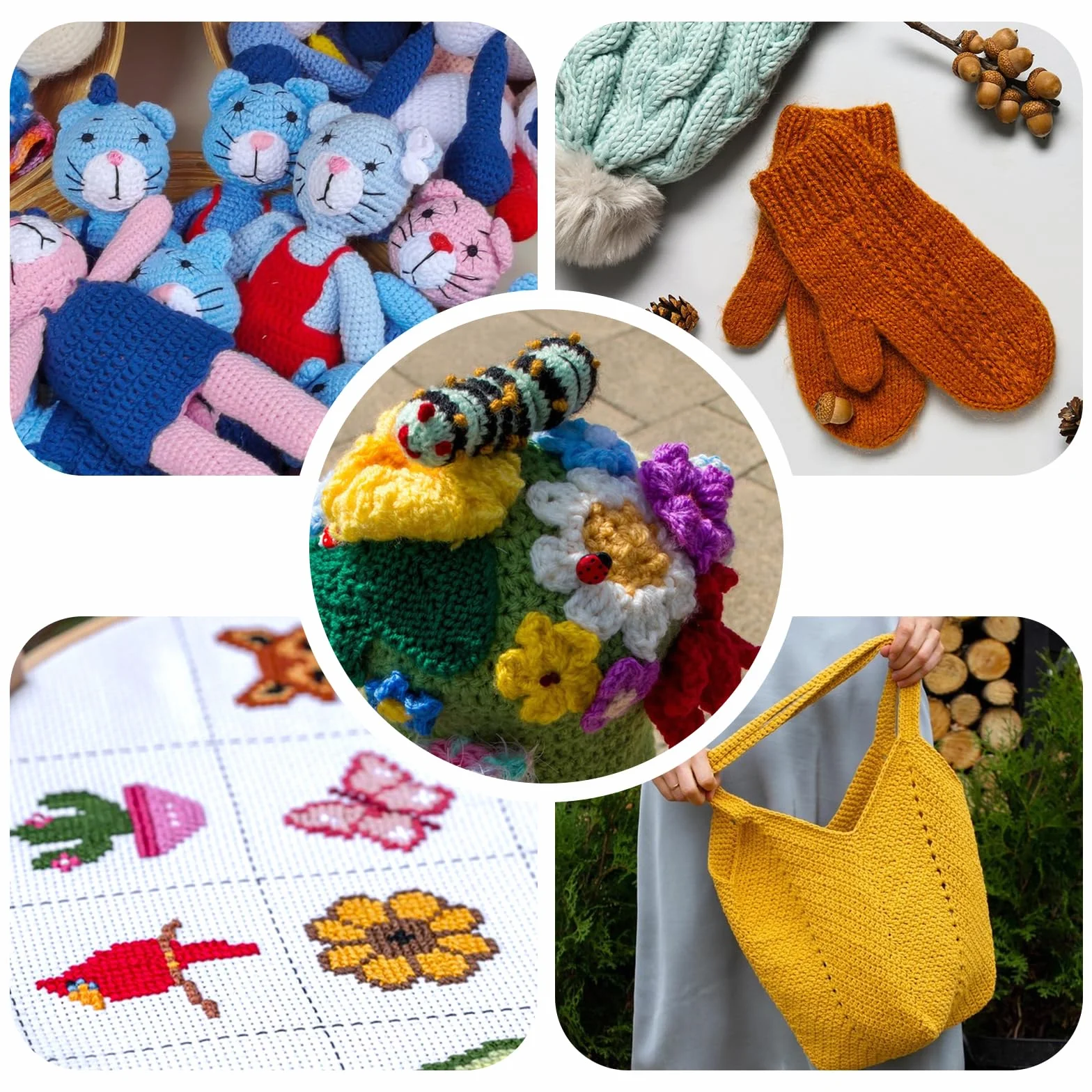 Juego de 16 agujas de ojo grande, agujas de tope para coser cuero, agujas de coser con punta redonda, 4 tamaños diferentes, agujas de coser metálicas para tapicería, lana, costura