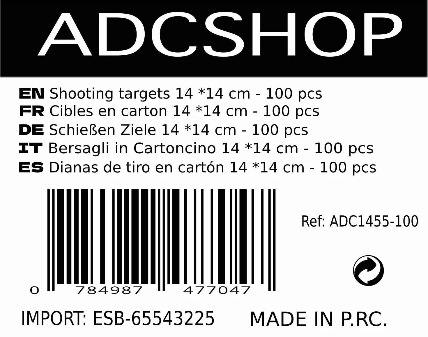 Dianas agrupación de Tiro 14x14 cms 250 grs/m2 Airgun Airsoft