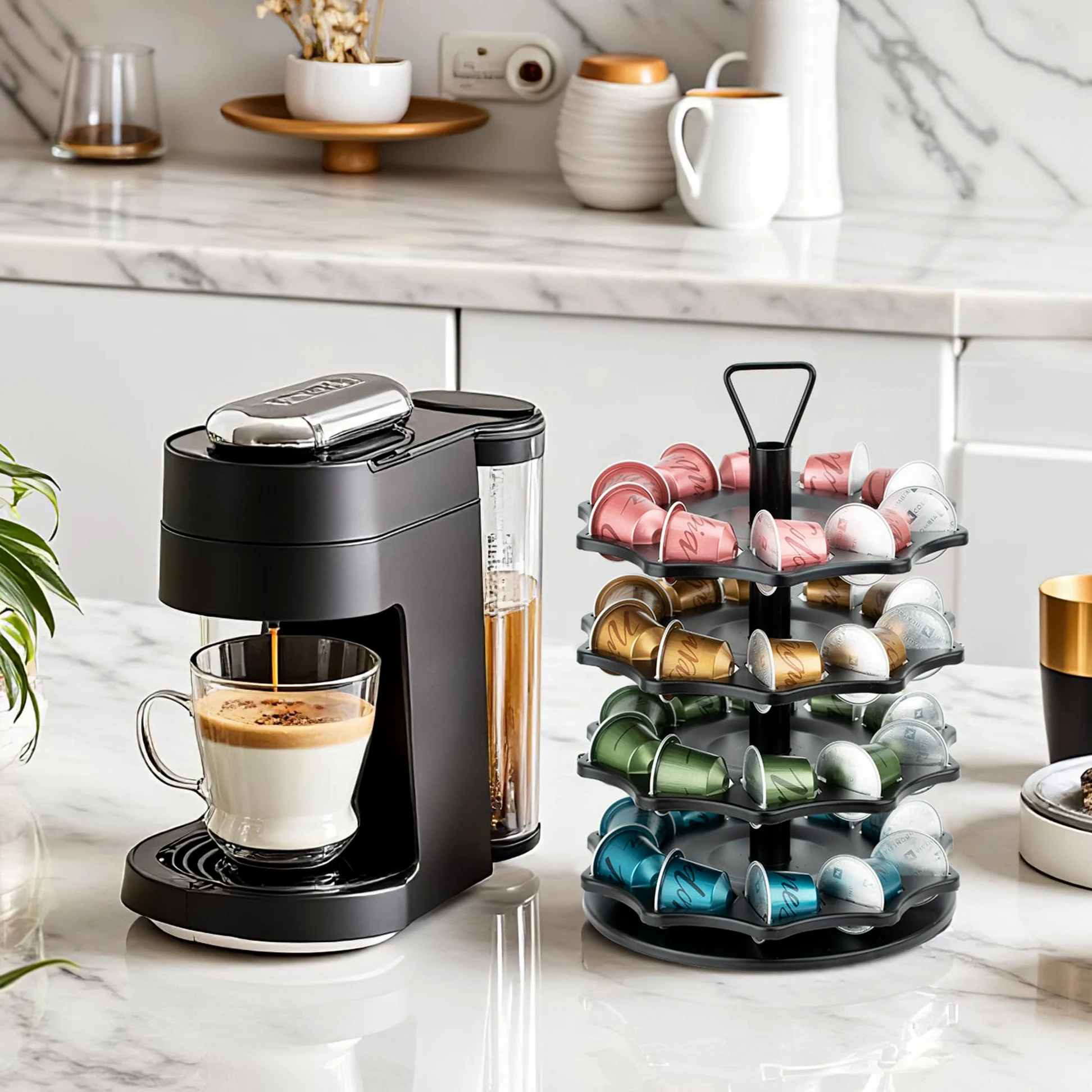 HiveNets Soporte para cápsulas de café Nespresso Original, organizador de 7 niveles, puede contener 70 cápsulas