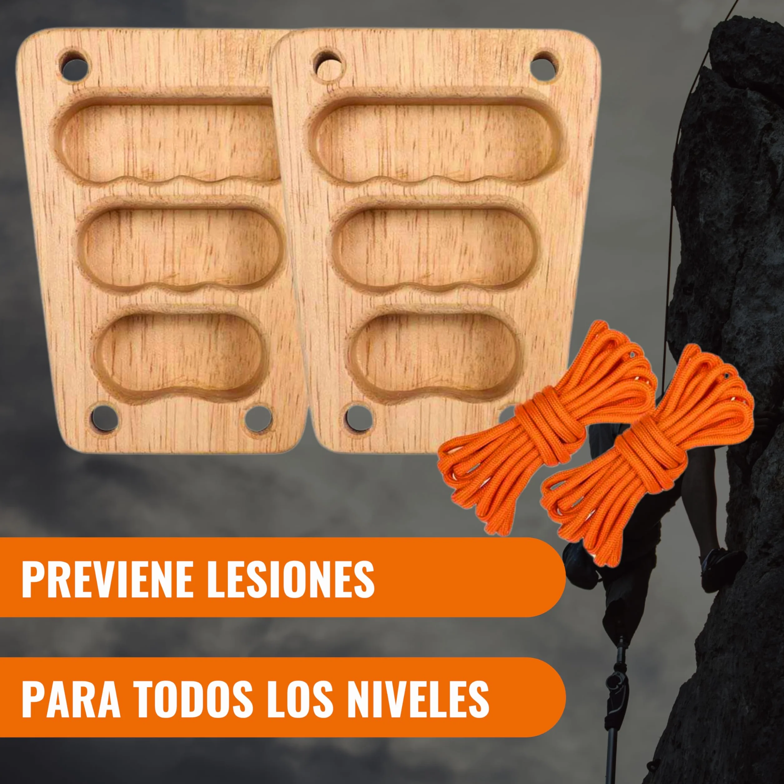 Hangboard de Entrenamiento Portátil para Escalada de Madera | Tabla Multipresa