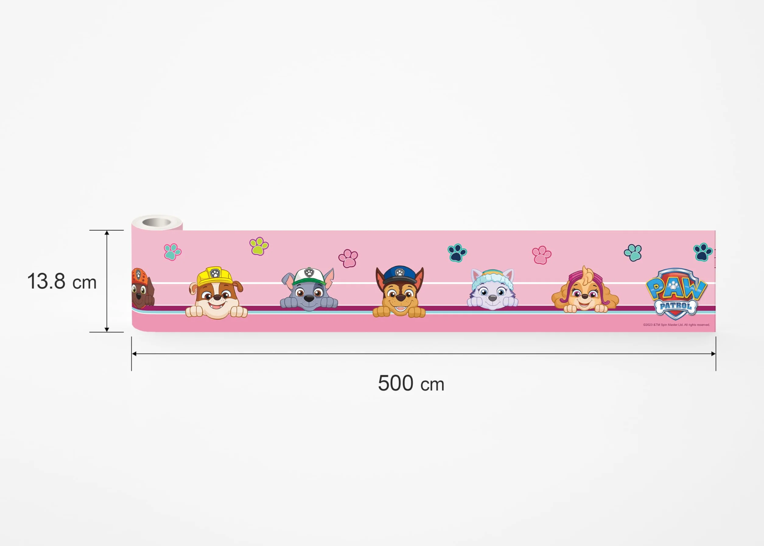 Cenefa autoadhesiva de la Patrulla Canina Sei Feliz para habitación infantil, de AG Design 500 x 14 cm | AWBD 8006