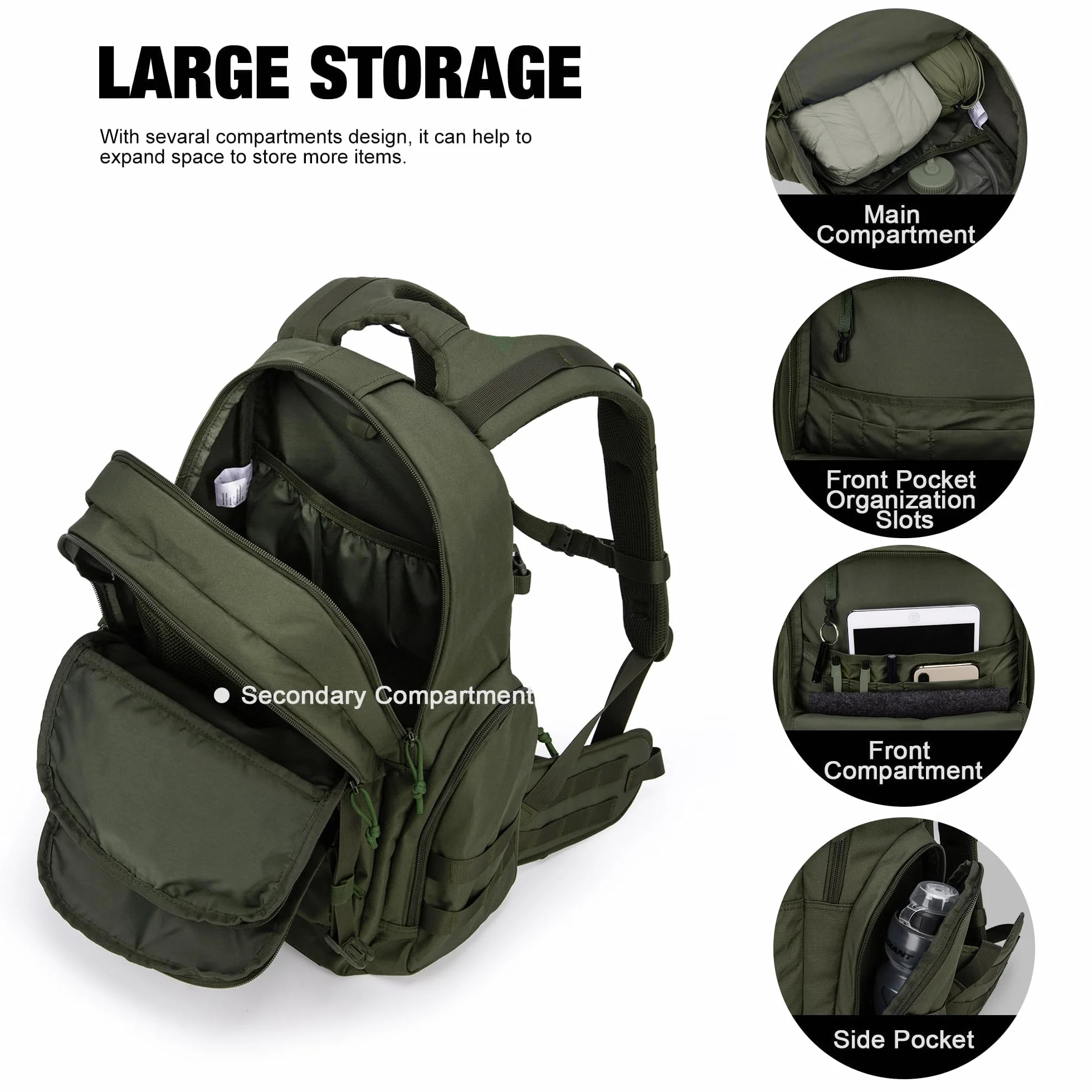 Mardingtop Mochila Militar Táctica 25L 40L MOLLE Senderismo Camping