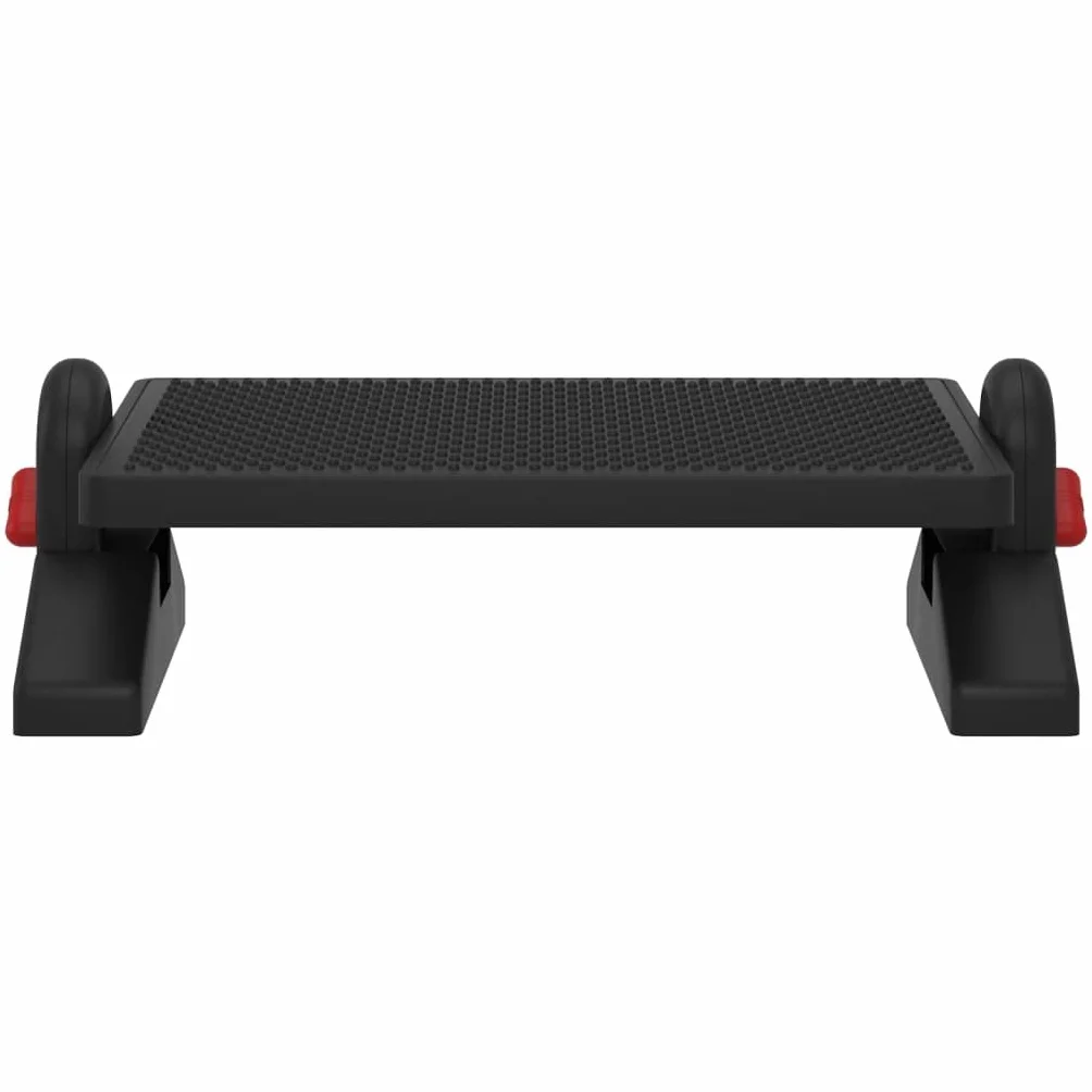 Reposapiés negro 50 x 30,5 x 17 cm regulable en altura para oficina y hogar ergonómico, taburete acolchado HIPS duradero, reposapiés, reposapiés, plegable, cómodo