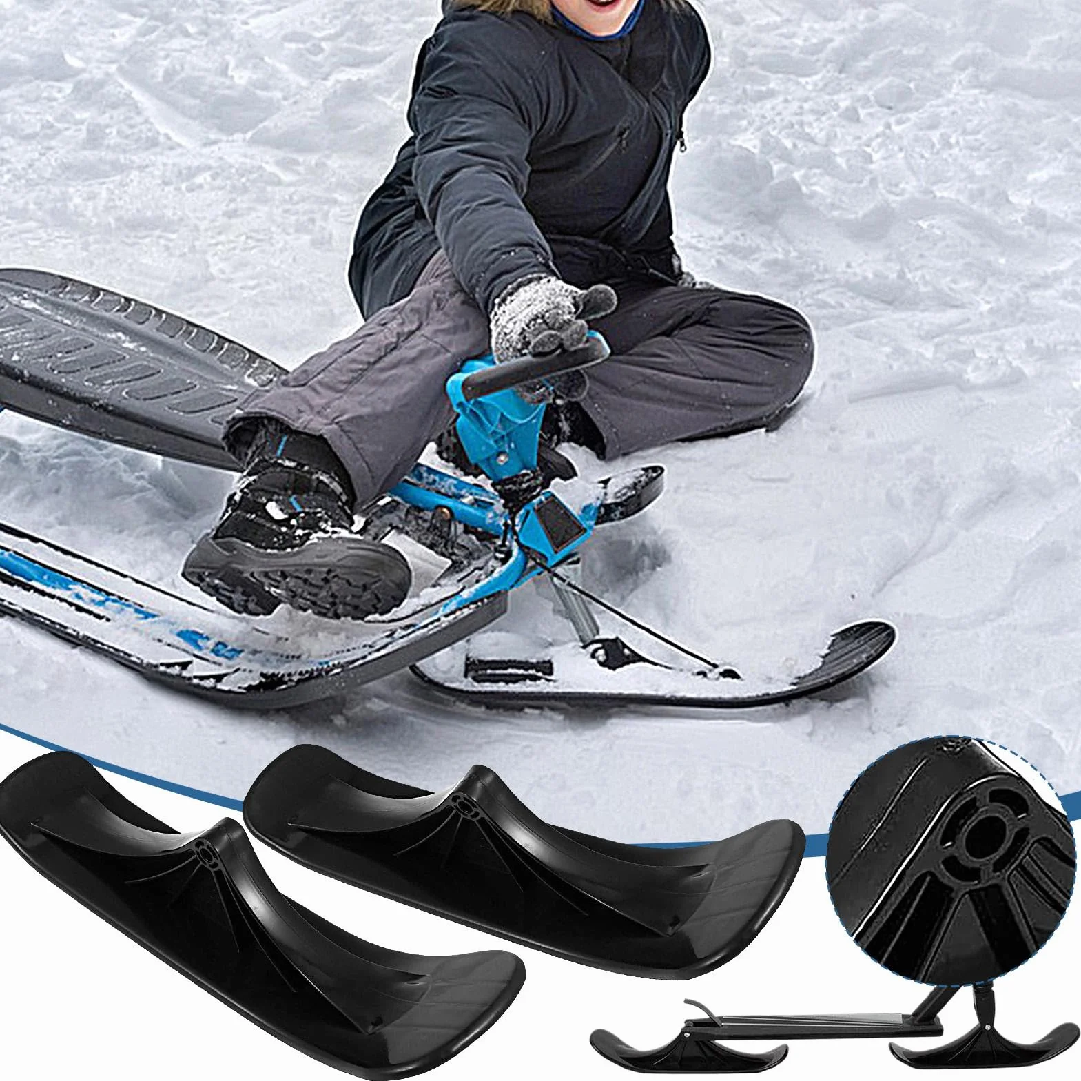 Kit de conversión de Patinete de esquí 2X Snow Sled Multicolor Polipropileno 14.96x4.33 Pulgadas