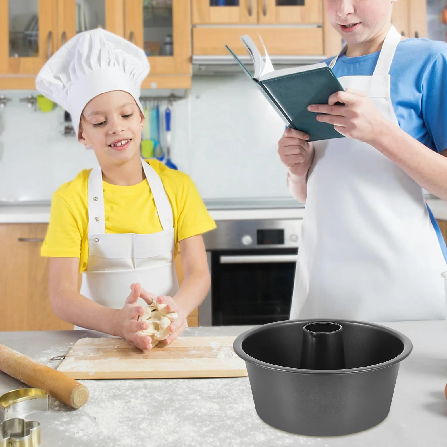 SEWACC Molde para Pastel Redondo de Acero al Carbono, Antiadherente y Resistente a Deformaciones, Distribución Uniforme del Calor para Repostería Casera