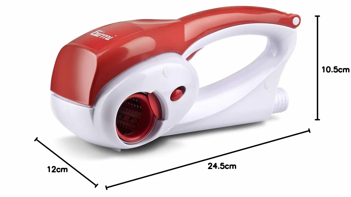 Girmi GT02 - Rallador de acero inoxidable, 12W, cilindros finos y gruesos, color rojo