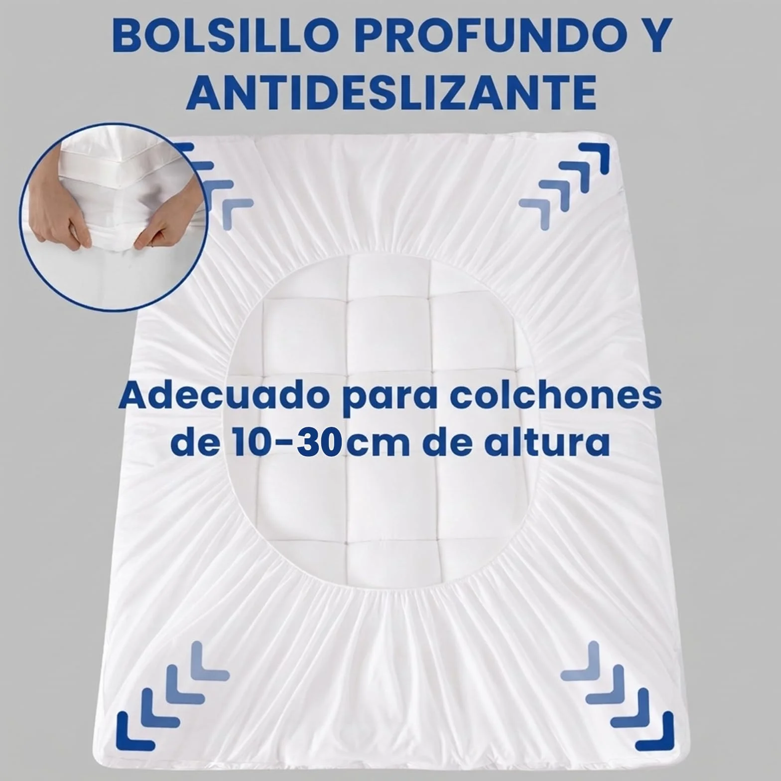 DUANDUAN Sobrecolchón 135 x 190 cm - Cubrecolchón Suave con Relleno de Microfibra de 900 g/m² - Funda de colchón para colchones de 10-30 cm - Lavable a máquina