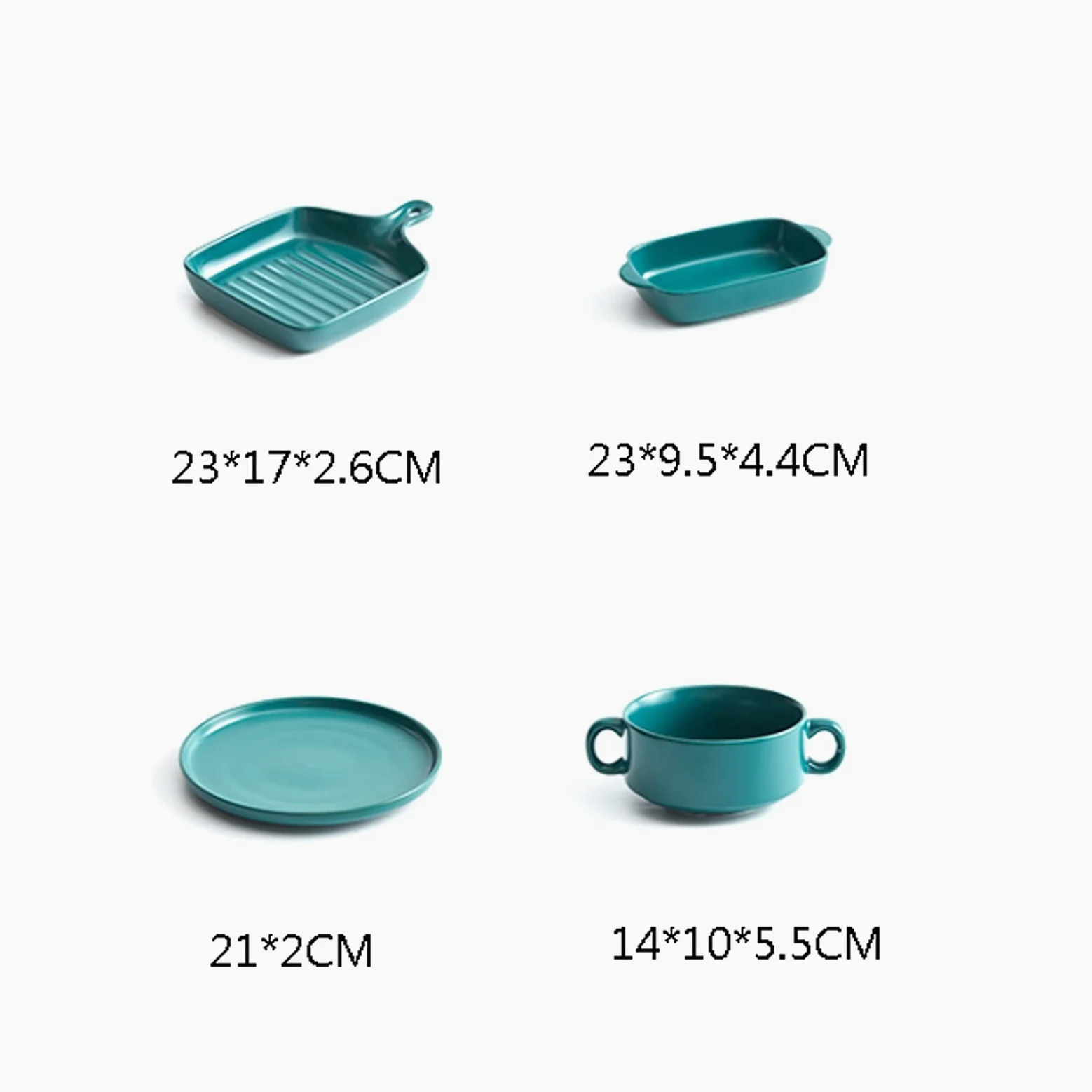 Fuente de Horno Paquete de cerámica de cerámica, conjunto de platos for hornear, glaseado de cerámica, bandeja for cocinar, cocina, cena de pastel, banquete y diario, verde Vajilla para Hornear