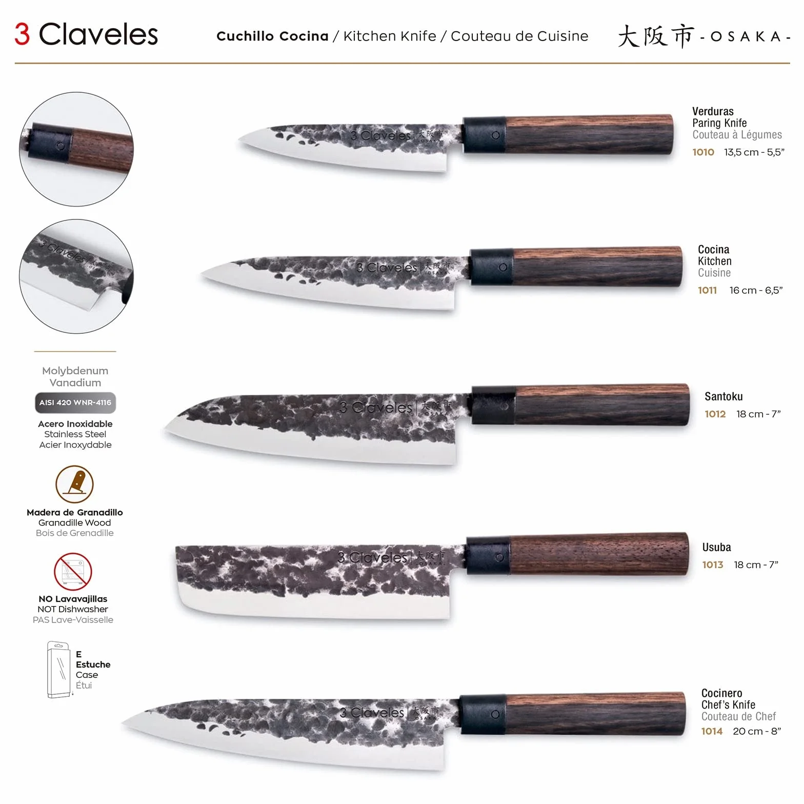 3 Claveles Osaka Santoku mes 18 cm. 7