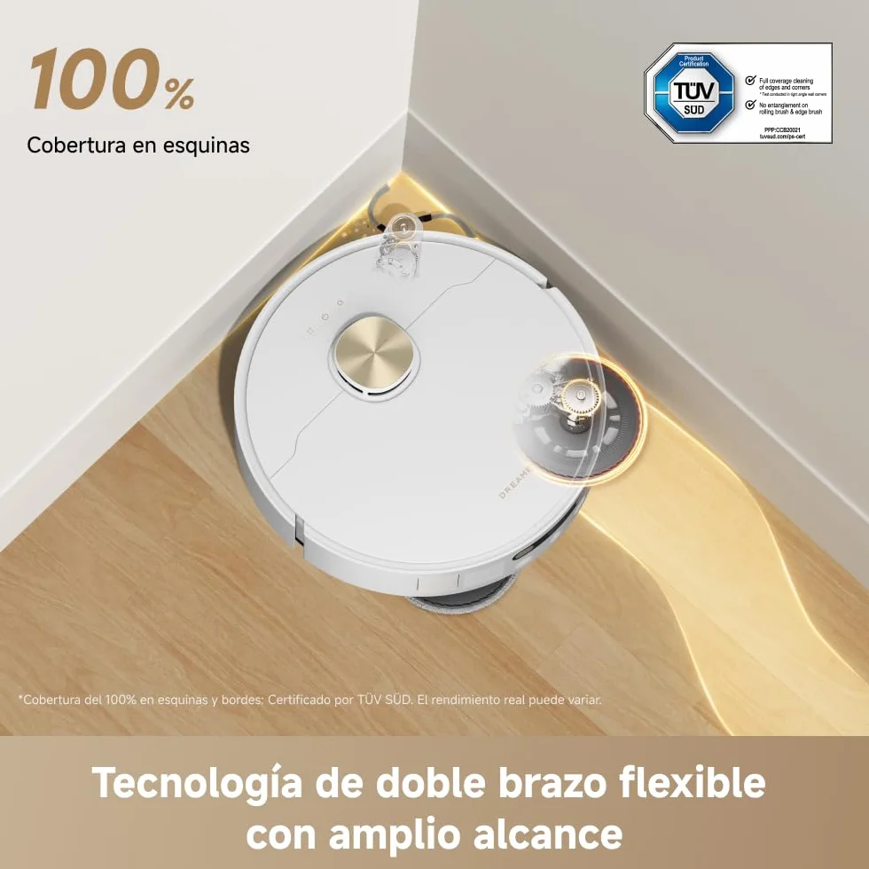 DREAME L50 Ultra Ae Robot Aspirador y Fregasuelos, 100 Días de Vaciado Automático, Mopas con Autolimpieza a Alta Temperatura, 28.000 Pa de Succión, Limpia a Fondo Esquinas y Bordes.