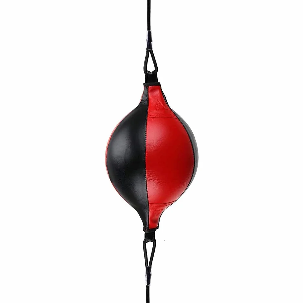 HUINING Workout Punching Bag Double End Leather Universal for MMA Muay Thai Training