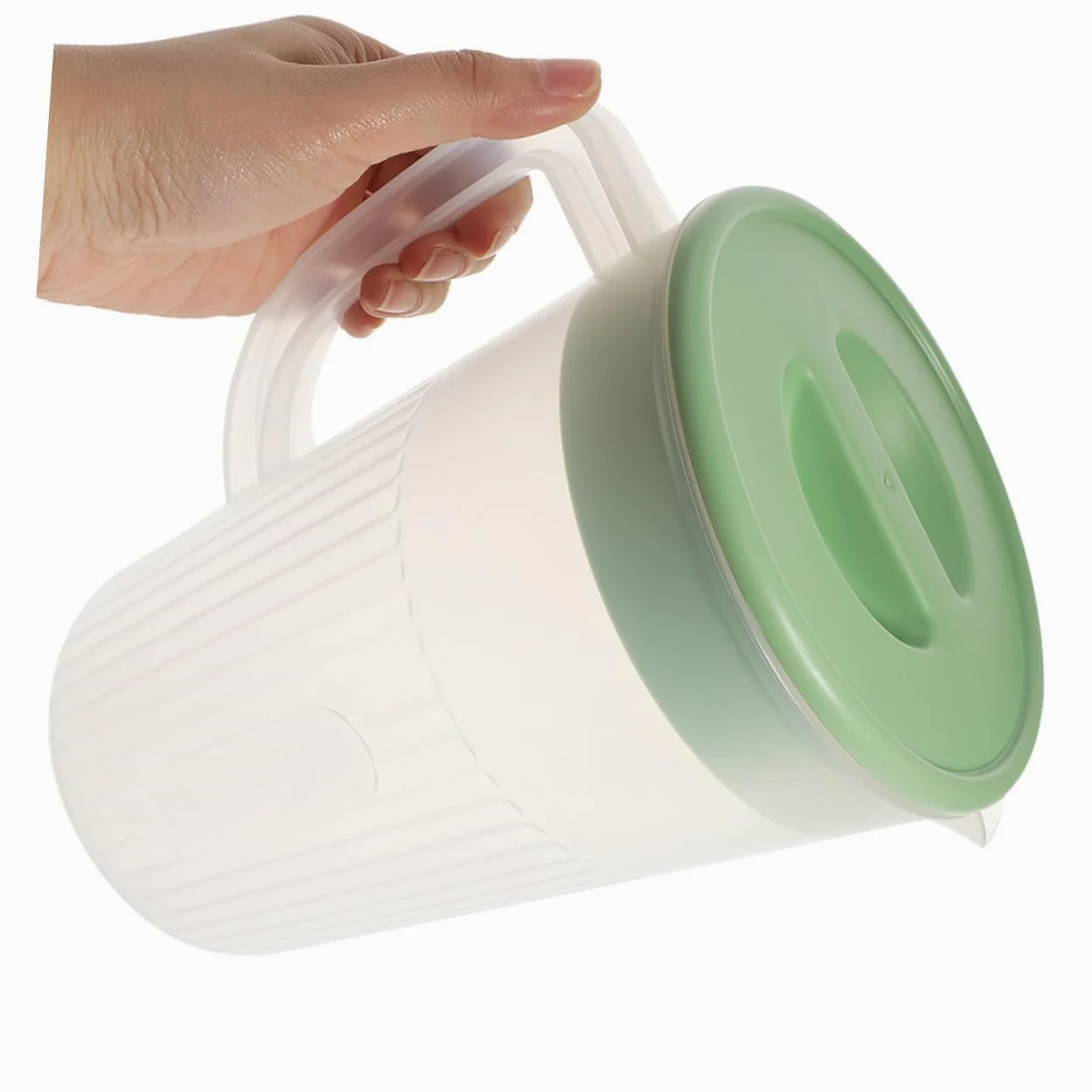 Garneck 2 piezas Jarra de Agua Grande con Tapa Resistente al Calor para Nevera y Bebidas Frías Limonada y Café Helado Casa y Oficina