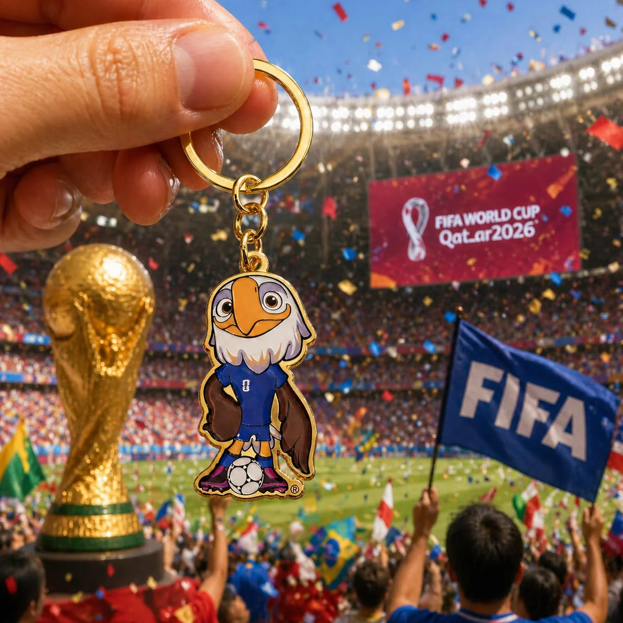 FIFA World Cup 2026 Official Gift, Oficial Mascota Llavero, figura 3D de esmalte y metal, recuerdo premium fans